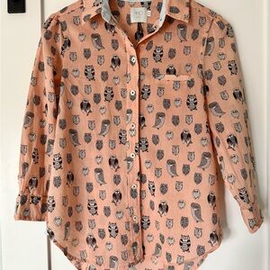 Anthropologie - HD in Paris Women’s Size 4 Ann Perkins Owl Button Down Shirt
